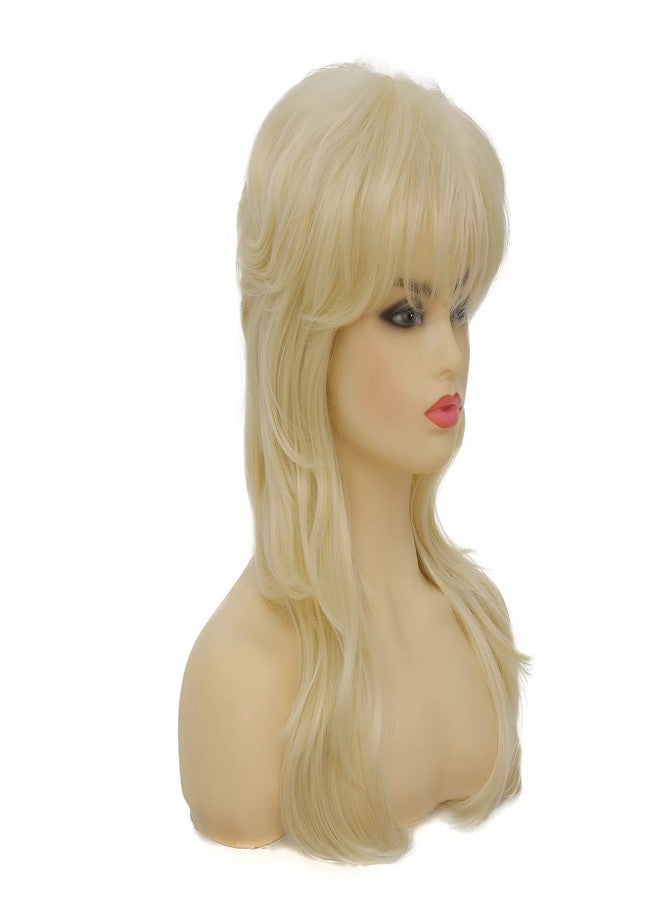 Dai Cloud Blonde Mullet Wigs for women Shaggy Layered Wig with Bangs Shoulder Length Soft Natural Wavy Shags Wig 80s Rocker Halloween Daily Party Costume Use - Image 5